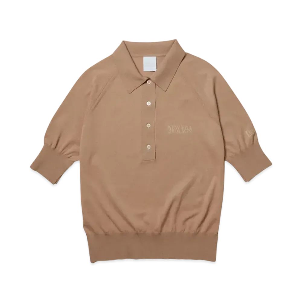NEW ERA Golf Women's Short Sleeve Knit Polo Shirt "Khaki"