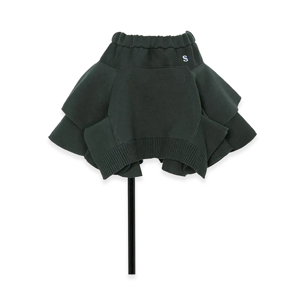 sacai Cotton Cashmere Knit Skirt "Green"