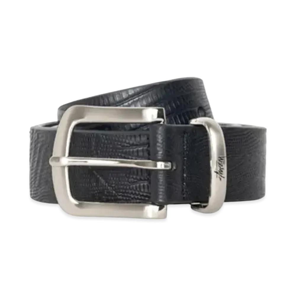 Stussy Lizard Texture Underlay Belt "Black"