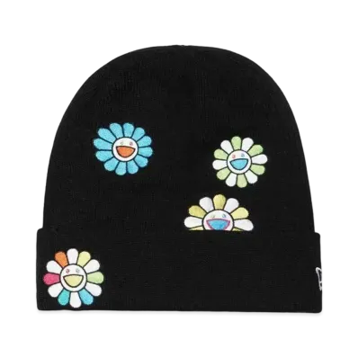 NEW ERA TAKASHI MURAKAMI Basic Cuff Knit FLOWER ALLOVER "Black"