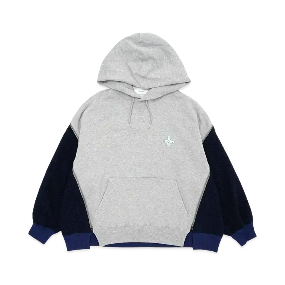 FACETASM FLEECE ZIPPER HOODIE "GRAYxNAVY"