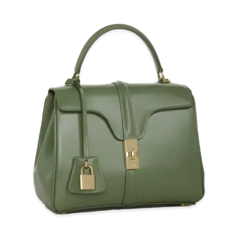 CELINE Small 16 Bag in Satinated Calfskin "Light Khaki