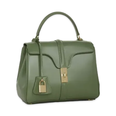 CELINE Small 16 Bag in Satinated Calfskin "Light Khaki