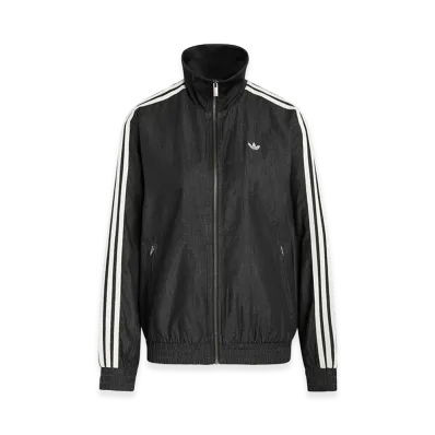 adidas Women's Denim Firebird Track Top "Medium Black Denim"