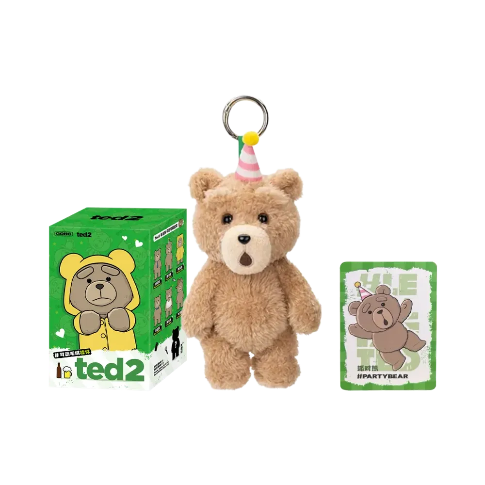 POP MART Ted2 Teddy Bear Action Plush Pendant Series Party Bear