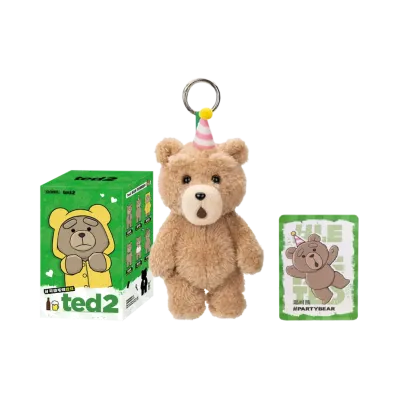 POP MART Ted2 Teddy Bear Action Plush Pendant Series Party Bear