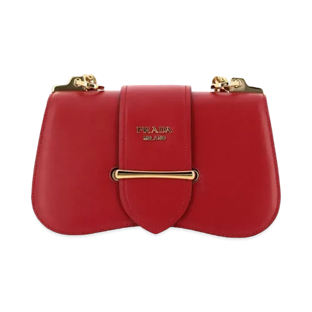 PRADA Saffiano Leather Shoulder Bag "Red"
