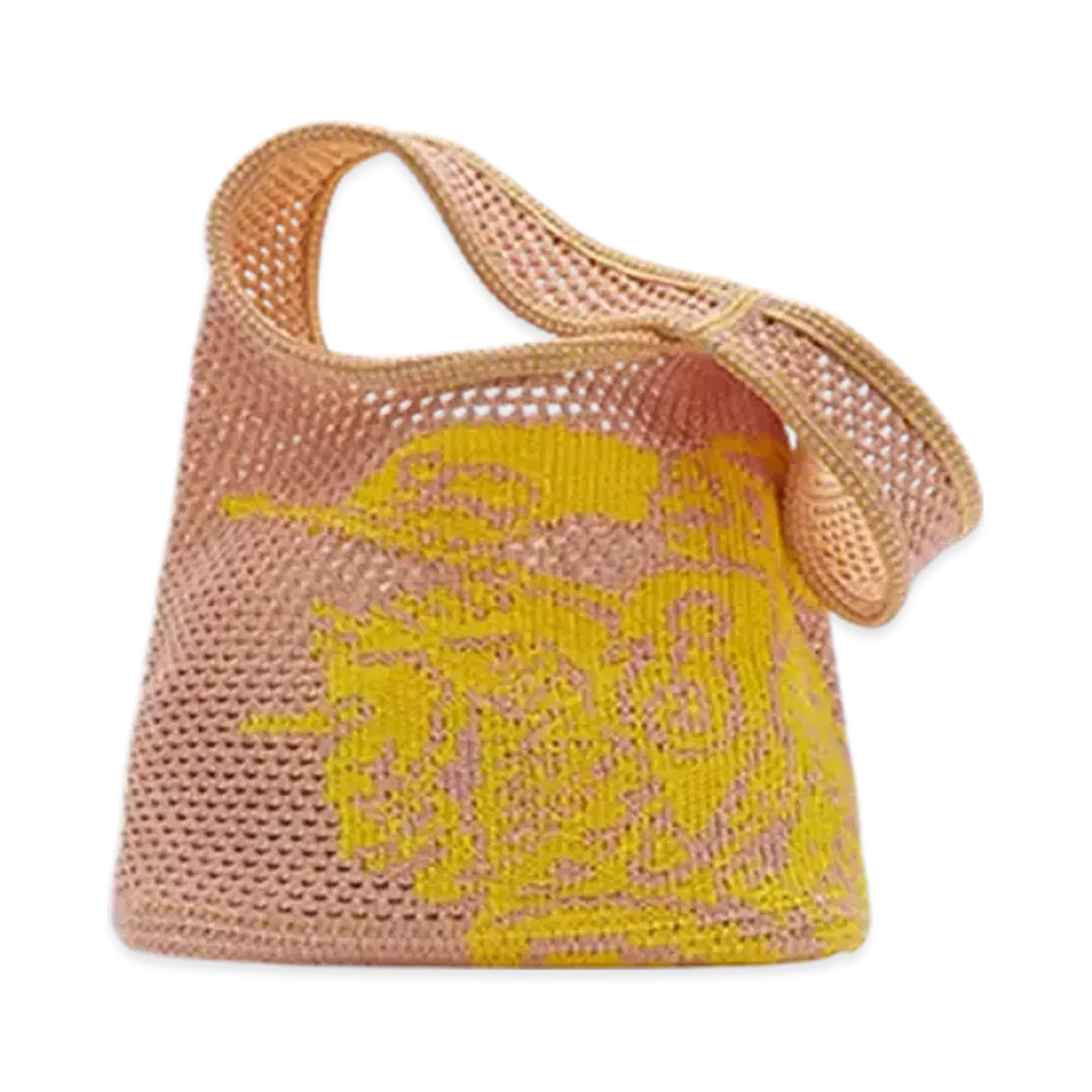 Burberry Small EKD Crochet Bag "Pink/Yellow"