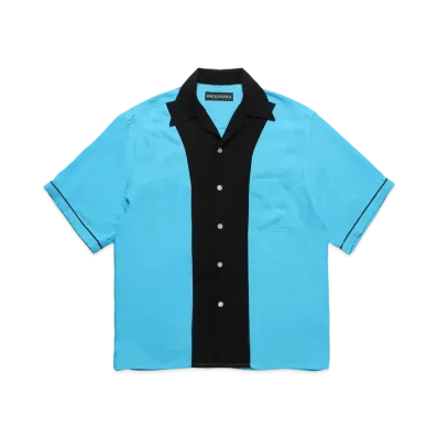 WACKO MARIA Switching 50's Open Collar Shirt "Blue"