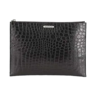 Saint Laurent Emboss Leather Clutch Bag "Black"