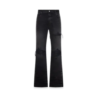 AMIRI Leather Straight MX1 Jeans "Black"