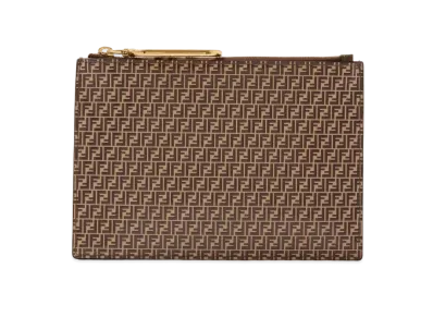 FENDI Leather Clutch Bag "Brown"