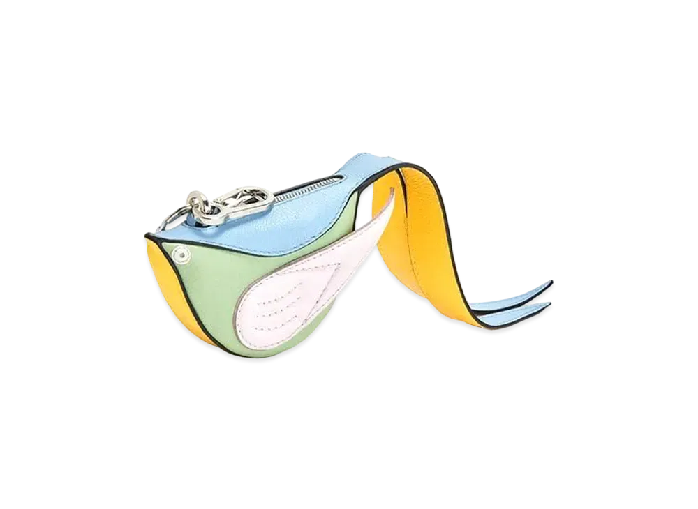 LOEWE Bird Charm In Calfskin "Kaolin / Sage"