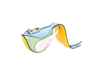 LOEWE Bird Charm In Calfskin "Kaolin / Sage"