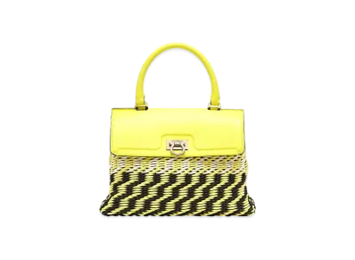 Salvatore Ferragamo Trifolio Top Handle "Canary Yellow/Panna/Black"
