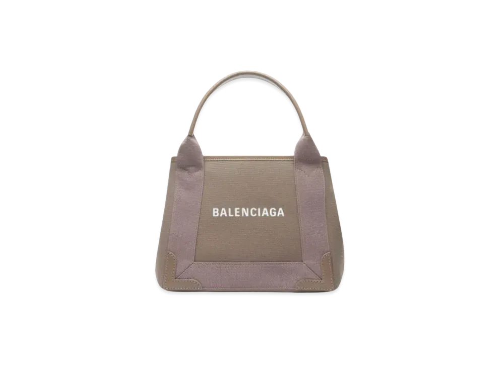 BALENCIAGA Women's Navy Cabas XS "Beige"