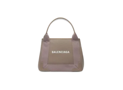 BALENCIAGA Women's Navy Cabas XS "Beige"
