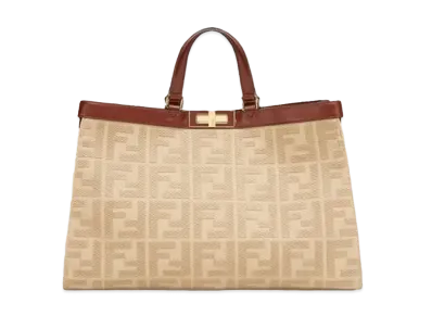 FENDI Peekaboo X-Tote Canvas Bag "Beige"
