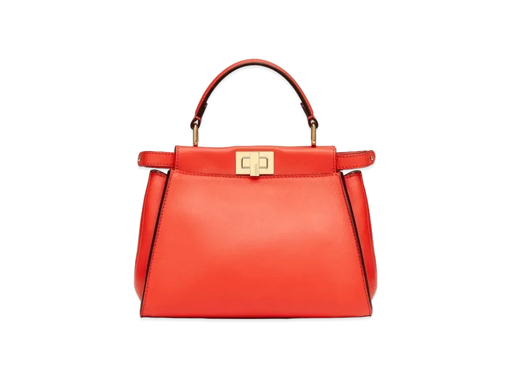 FENDI Peekaboo Mini Leather Bag "Red"