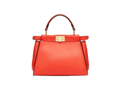 FENDI Peekaboo Mini Leather Bag "Red"