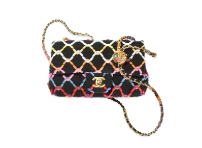 CHANEL Mini Flap Bag Tweed "Black/Multicolor"