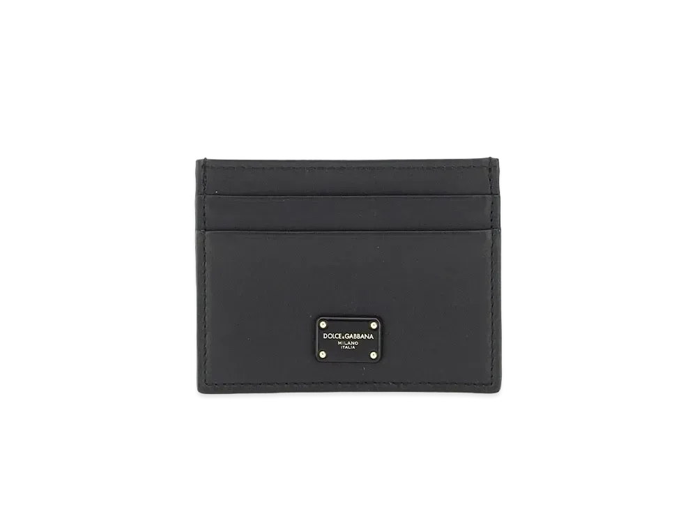 Dolce&Gabbana Credit Card Holder Calfskin Logo Print "Black"