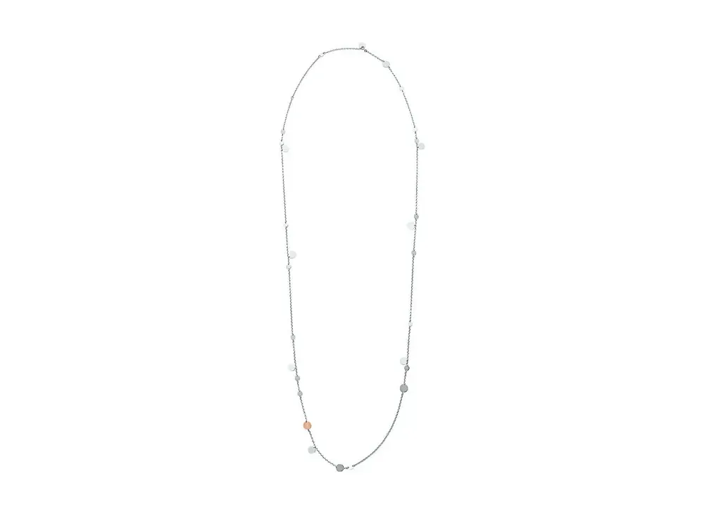 Hermes Confettis Long Necklace 120 "Silver/Pink Gold"