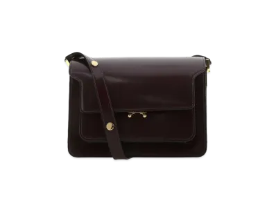 Marni Trunk Bag In Shiny Leather "Wine"