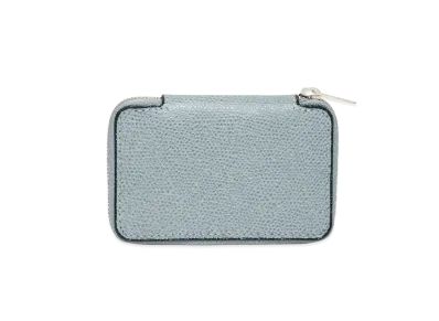Valextra Round Zip Mini Wallet "Powder Blue"