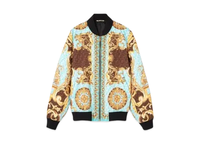 FENDI x Versace Fendace Gold Baroque Quilted Jacket "Blue"