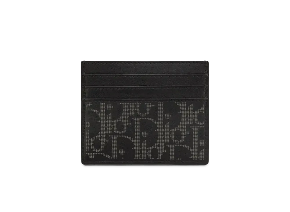 Dior World Tour Card Holder Dior Oblique Galaxy Leather "Black"