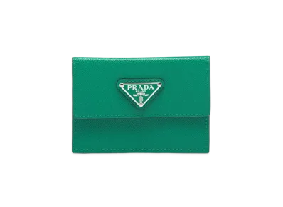 PRADA Saffiano Leather Card Case "Green"