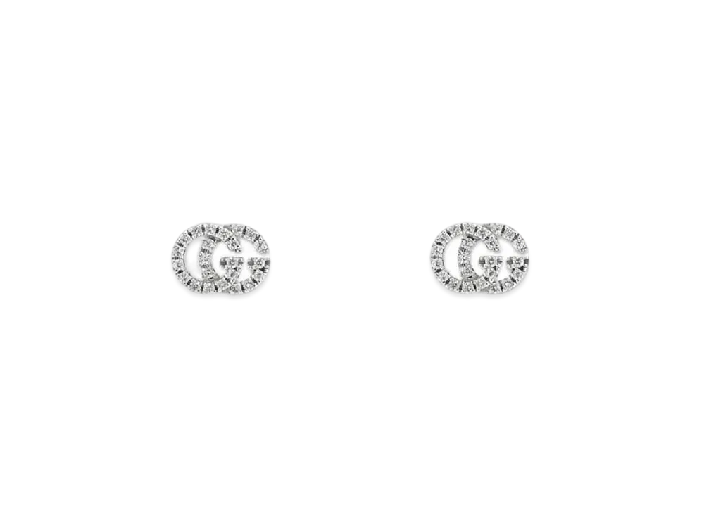 GUCCI Double G Studs Earrings With Diamonds