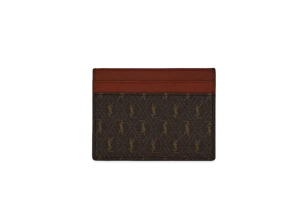 SAINT LAURENT Le Monogramme Card Holder In Saint Laurent Monogram Canvas "Chestnut"