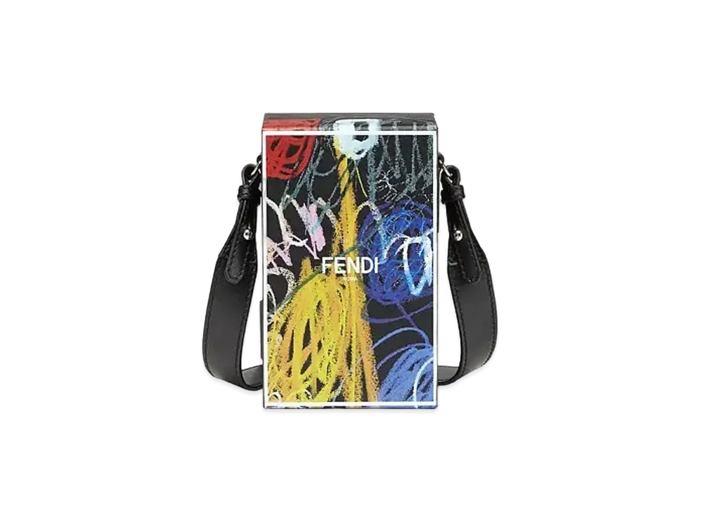 FENDI Vertical Box Leather Bag Print "Multicolor"