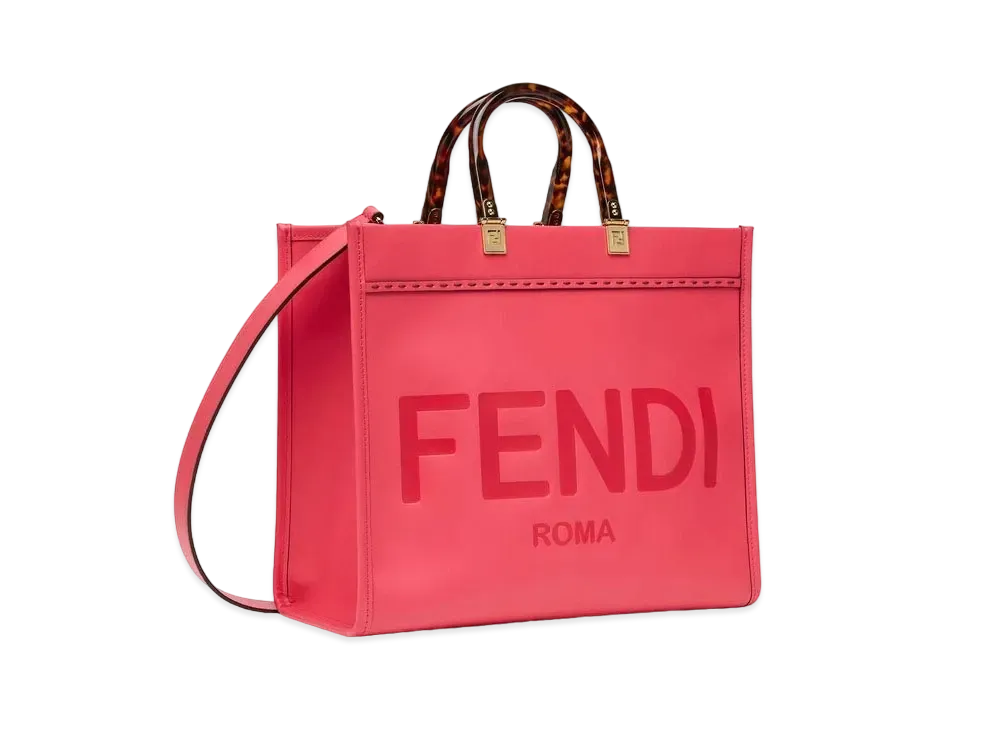 FENDI Fendi Sunshine Medium Leather Shopper "Fuchsia"