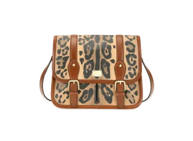Dolce&Gabbana Messenger Bag Crespo Leopard Printed Logo Plate "Multicolor"