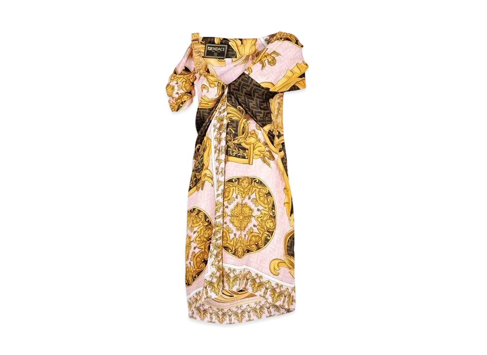FENDI x Versace Fendace Multicolor Silk Dress "Multicolor"