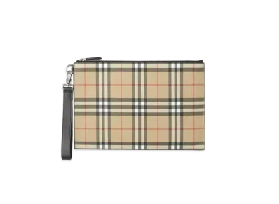 BURBERRY Vintage Check E Canvas Zip Porch "Archive Beige"