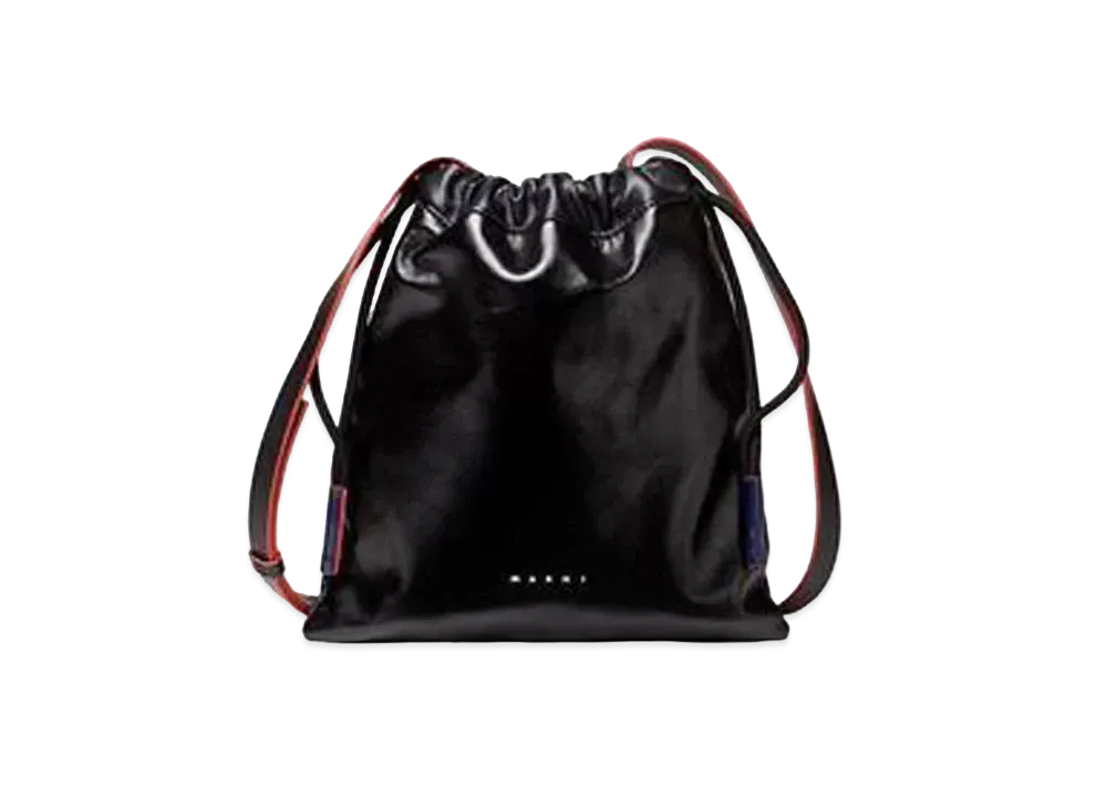 Marni MUSEO Soft Bag in Shiny Two Tone Calfskin Leather