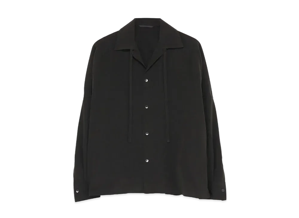 Yohji Yamamoto Y's TRIACETATE POLYESTER TUSSAH BIG SHIRT L "Black"