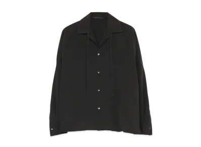 Yohji Yamamoto Y's TRIACETATE POLYESTER TUSSAH BIG SHIRT L "Black"