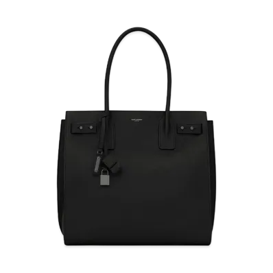 SAINT LAURENT Sac De Jour North/South Tote In Grained Leather "Black"