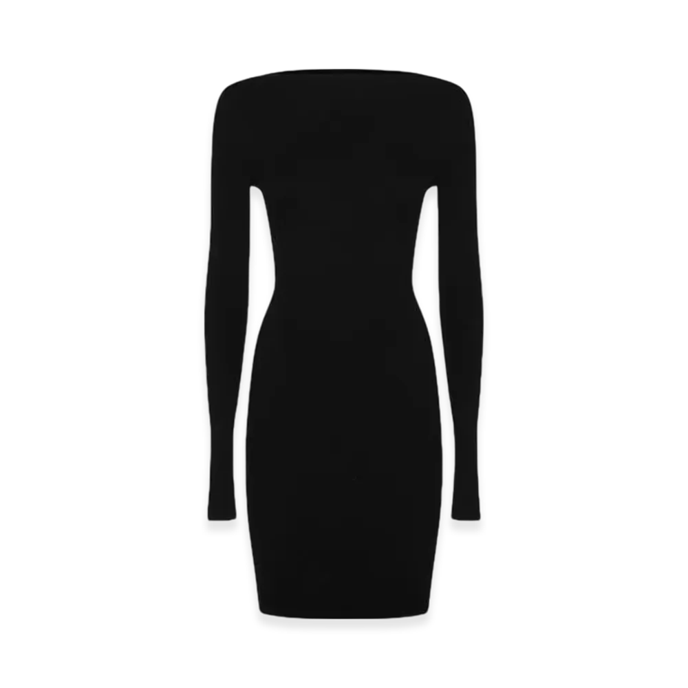 Rick Owens Porterville Al Dress in Ribbed Knit "Black"