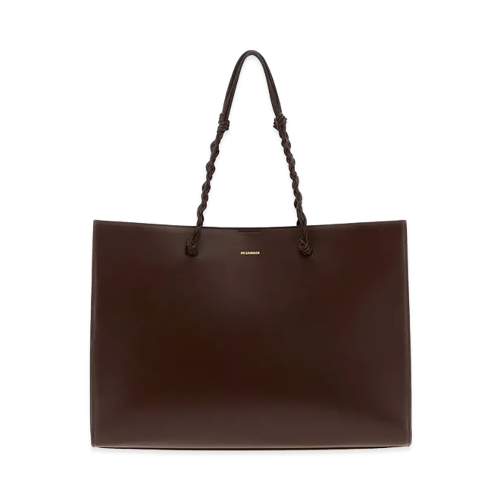 Jil Sander Women's Leather Tangle Shopping Bag "Brown/Chocolate"