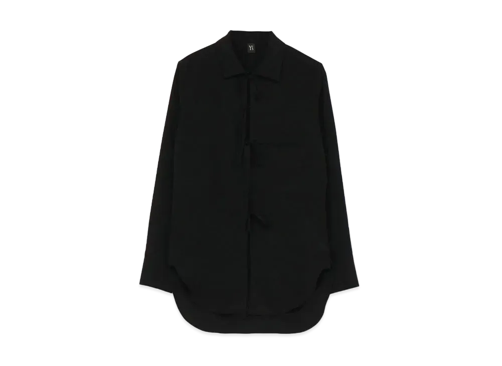 Yohji Yamamoto Y's DE CHINE FRONT RIBOON BLOUSE "Black"