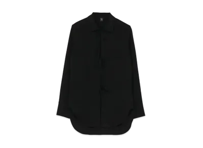 Yohji Yamamoto Y's DE CHINE FRONT RIBOON BLOUSE "Black"