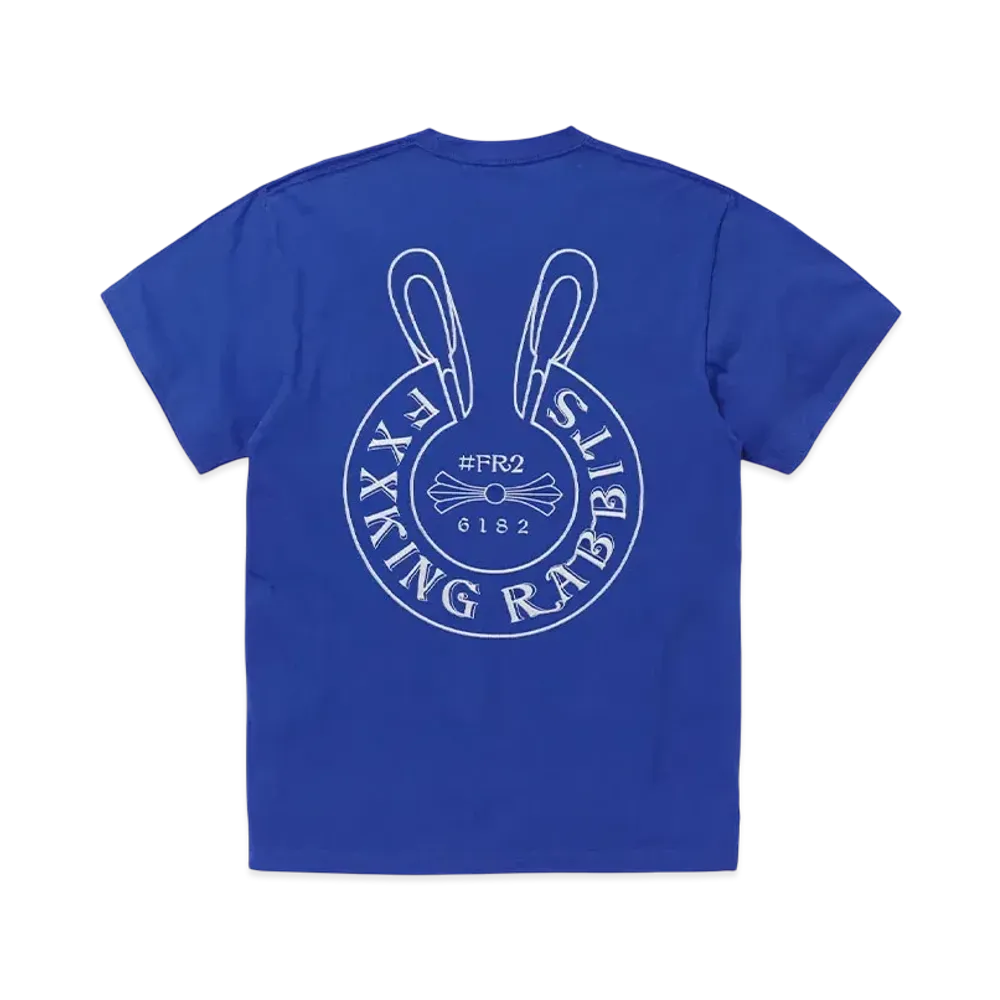 FR2 Embroidery Logo Within Face Outline T-Shirt "Blue"