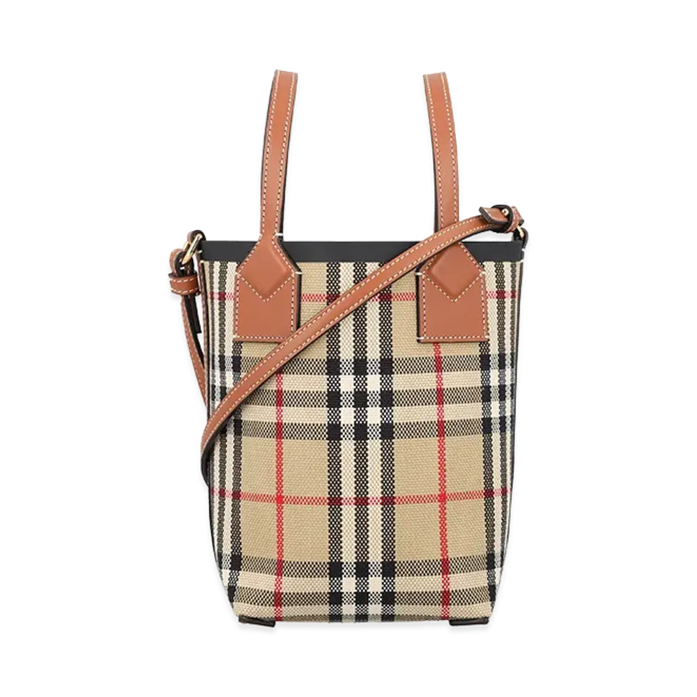 Burberry Women's Embroidered Fabric London Bucket Bag "Printed"