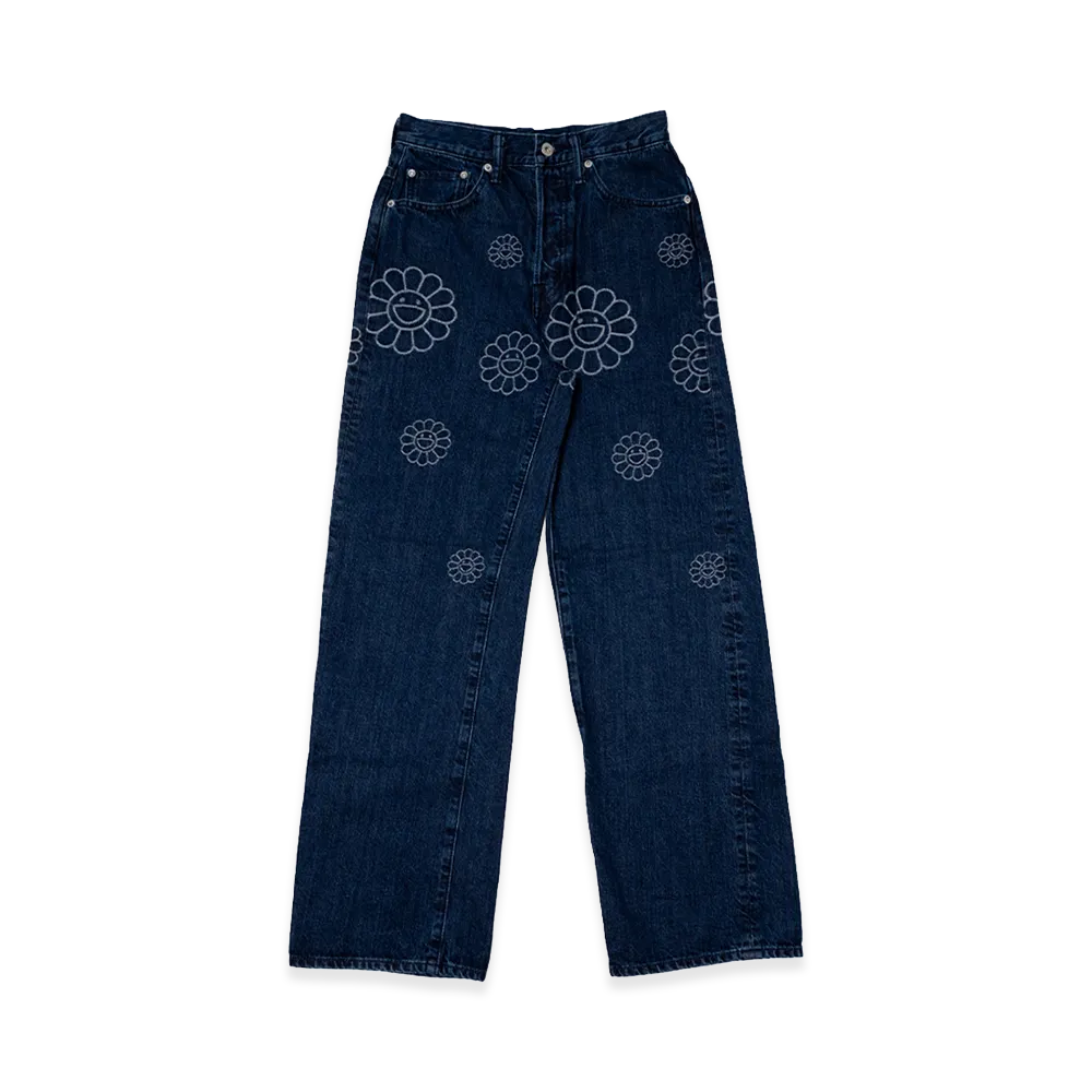 Takashi Murakami Flowers Jacquard Denim Pants 